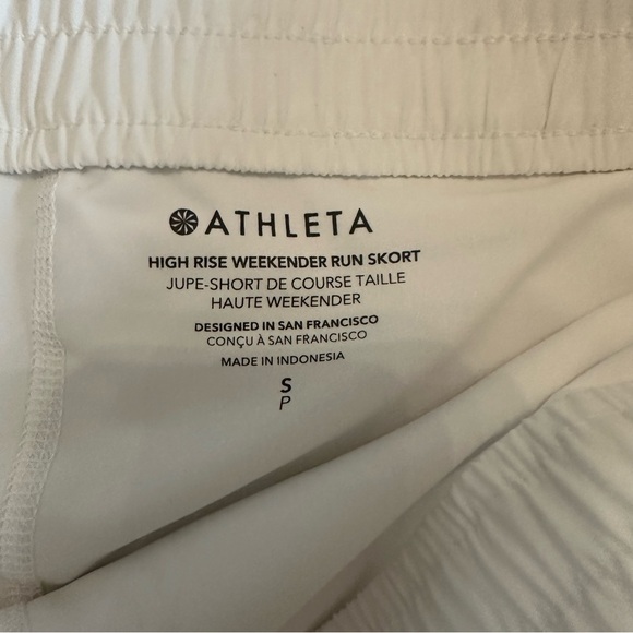 Athleta Weekender High Rise 14" Run Skort Skirt White Size Small NEW - Picture 7 of 9